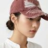American-style Retro Denim Baseball Cap, Men's and Women's Version, Distressed Washed, with Worn-out Holes On the Brim.