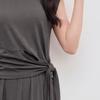 Ärmelloses zweiteiliges Set für Damen mit asymmetrischer Taille