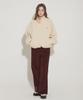 Eoboneoseu Lettering Corduroy Wide Leg Pants [Burgundy]