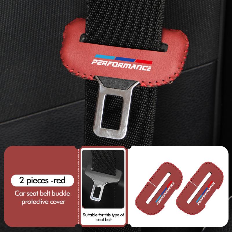 For BMW 1/2pcs Car Seat Belt Buckle Cover Leather Protector Anti-collision Case Accessories Performance E91 X5 E70 F11 E30 F31 E1
