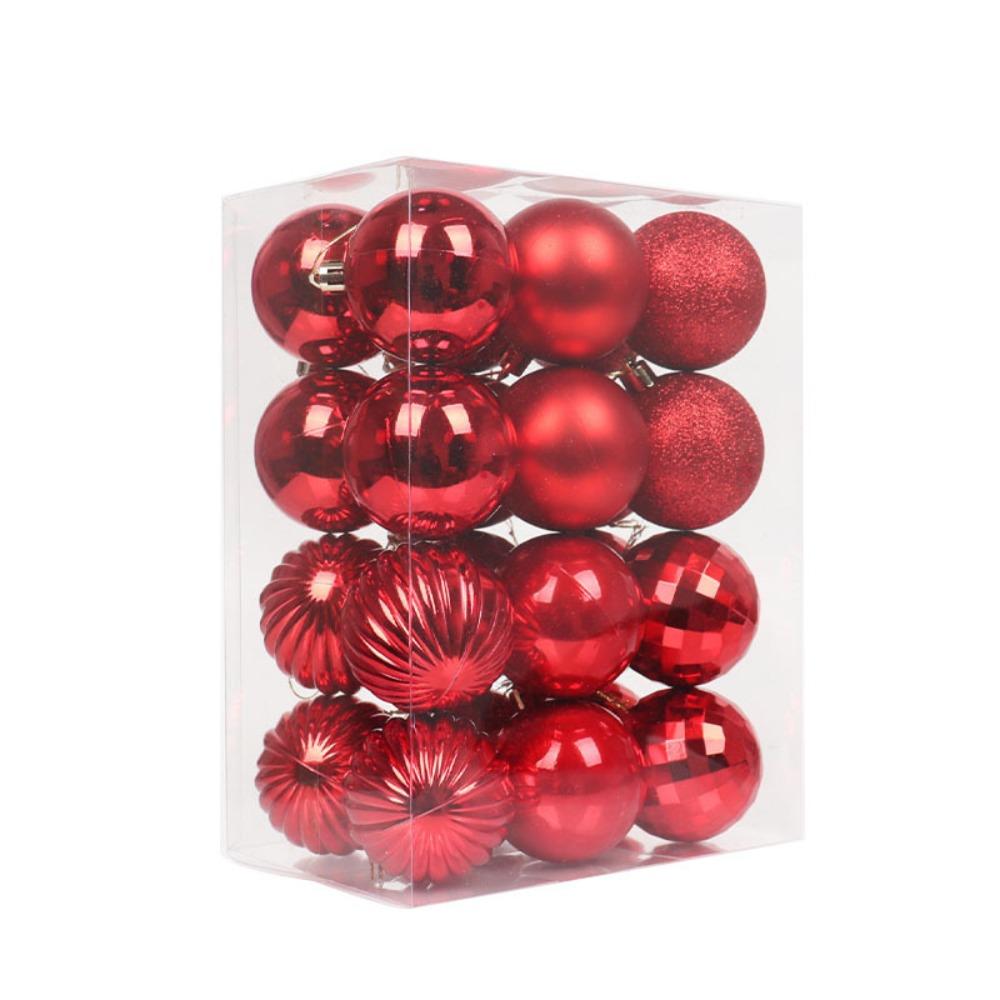 24PCS 11 Colors Christmas Ball Set Plastic Xmas Baubles High-quality Christmas Tree Balls  Home