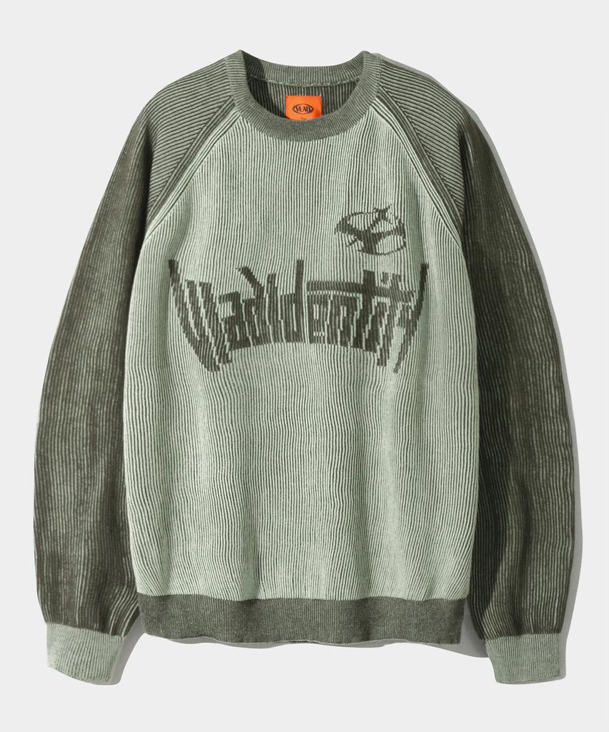 Dimiteulibeullaeg Vlad Type-A Two-Tone Knit Sweatshirt_Olive