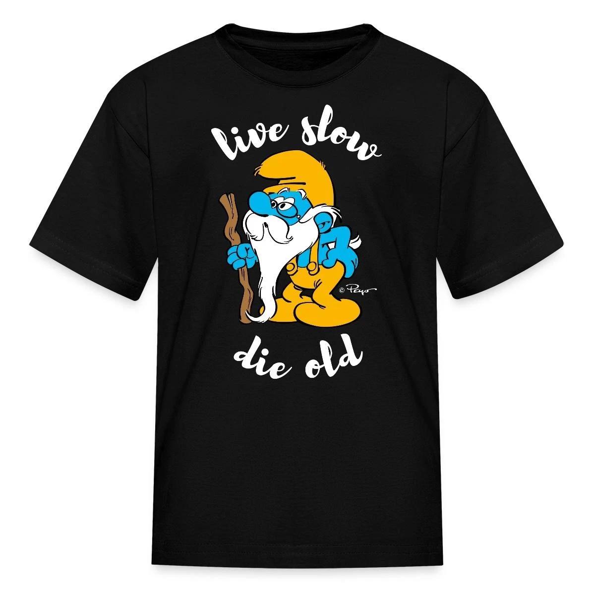The Smurfs Grandpa Live Slow Die Old Kid s T-Shirt XL
