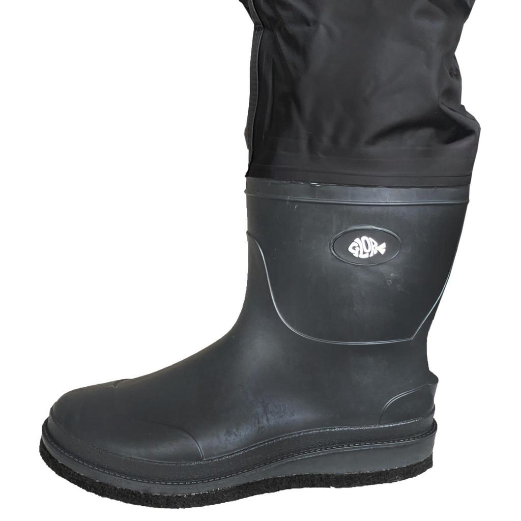 Glory Fish UWE-008 Waist High Waders II with Felt Sole, Black, Size M