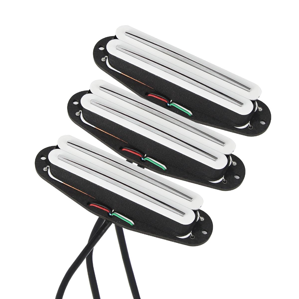 FLEOR White Set of Alnico 5 Hot Dual Rails Pickups Mini Humbucker 9K+9K+12K for SSS Electric Guitar Parts China Mainland