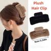 9cm Plush Hair Clip Women's Korean Style Ins Simple Fashion Grab Clip Square Shark Clip Hairpin Hair Accessories
