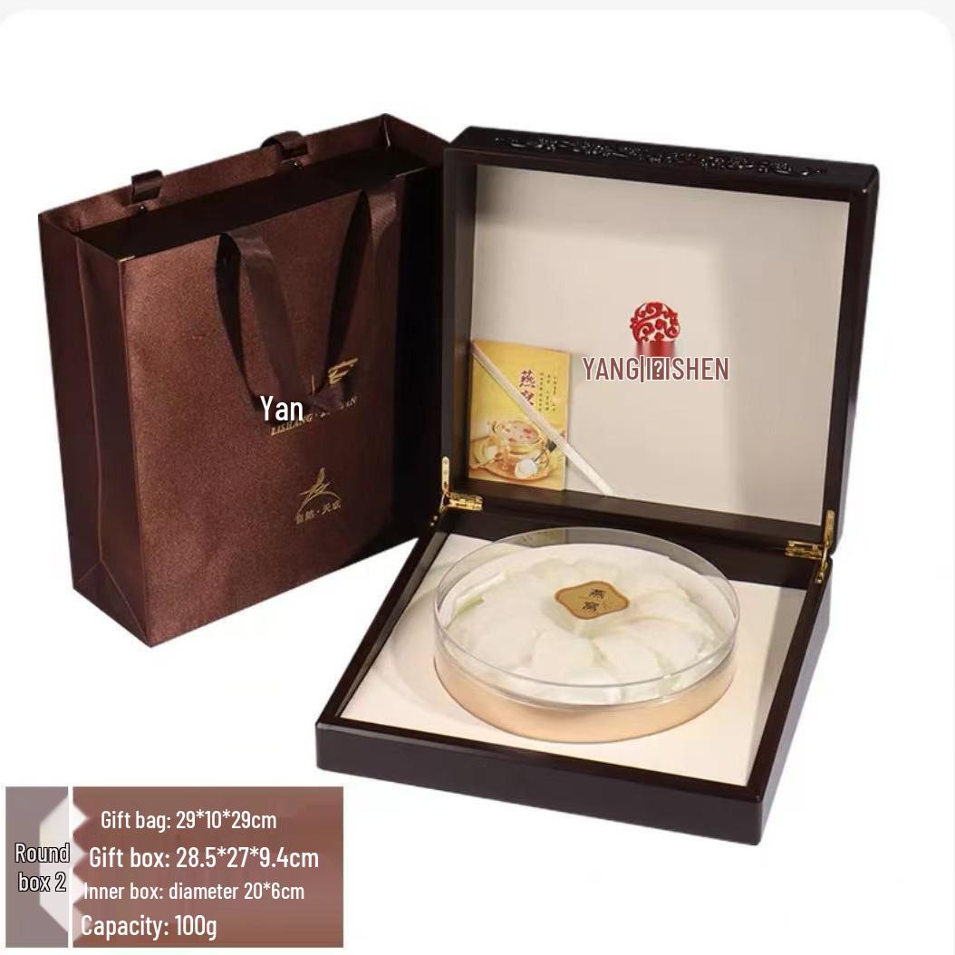 Carved Walnut Wood & Acrylic Bird s Nest Gift Box