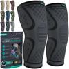 MODVEL Knee Compression Sleeves Tennis Support, 2-Pack (Unisex) Running, Sports, Hiking, Basketball,