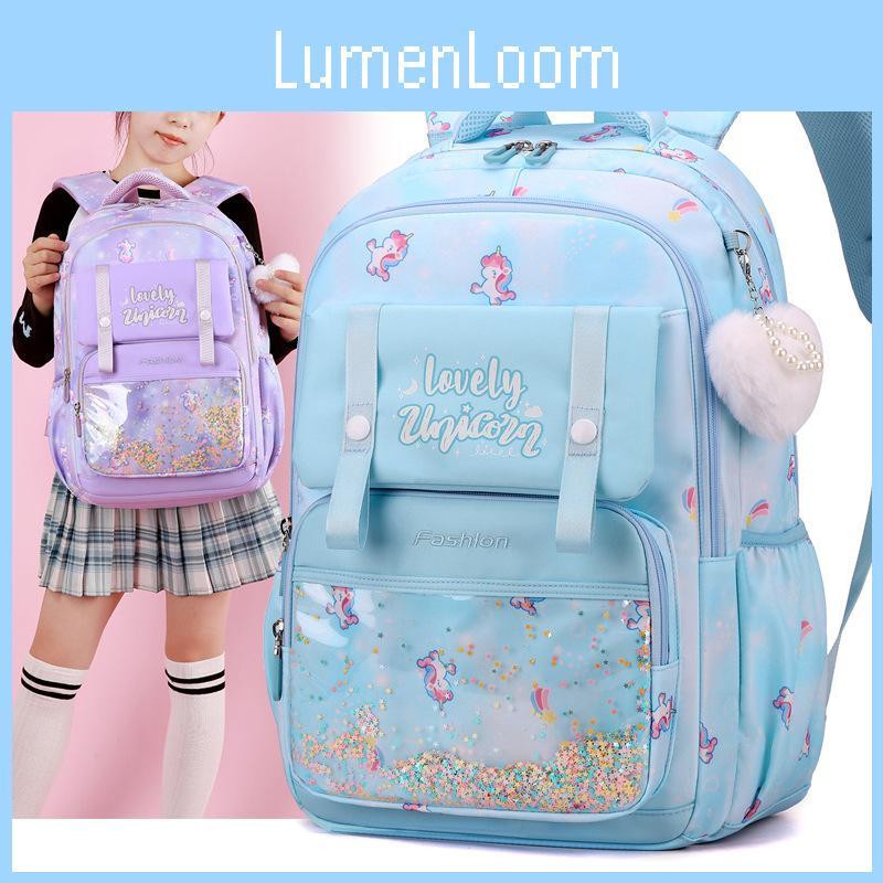 Unicorn Printed Rainbow Childrens Backpack Large Capacity Schoolbag Lightweight