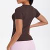 Women's Seamless Knit Solid Color Breathable Short Sleeve Sports Yoga T-shirt