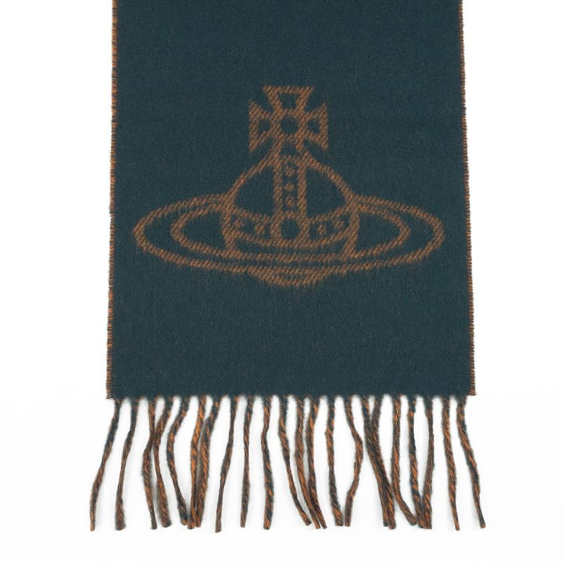 Vivienne Westwood Reversible Scarf with Carry Ribbon and 7 Colors (81030006) Bag, Wrapping, Case, (C409 Terracotta/Green) [Used]