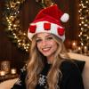 Plush Holiday Hat Christmas with Drink Holder, Adults Velvet Santa Claus Hands Free Holder Cap 3 Cups, Red Xmas for New Year Party Beer Drinking