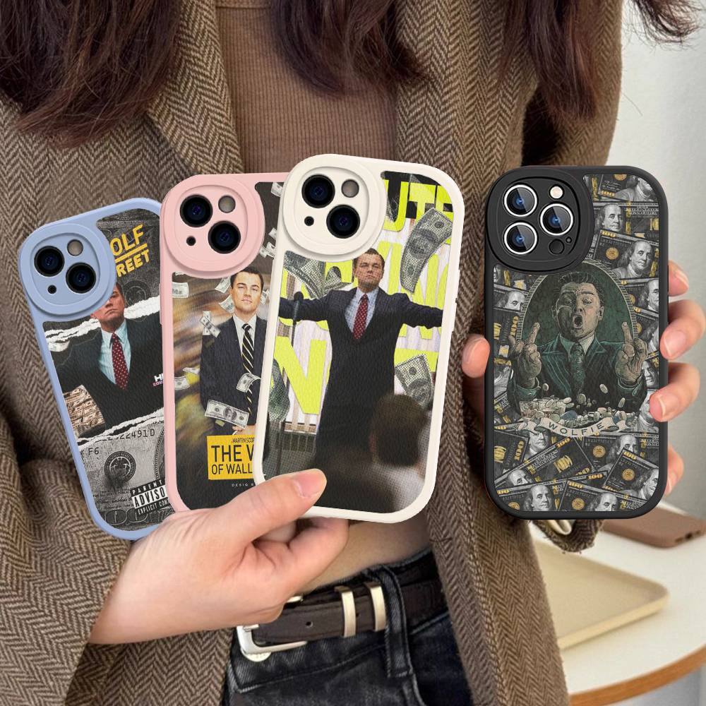 Classic Movie W-Wolf Of W-Wall S-Street Leather Phone Case For IPhone 16 15 14 17 Pro Max 11 12 Mini Plus Soft Shell
