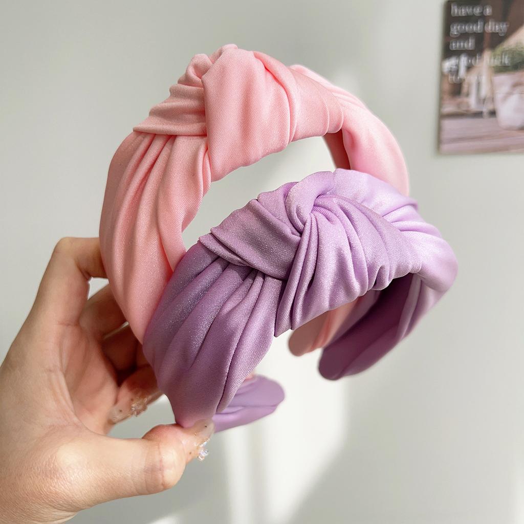 Retro Fresh Cream Knot Hairband High Hairline Face Washing Headband Women's Hair Accessories Stylish New