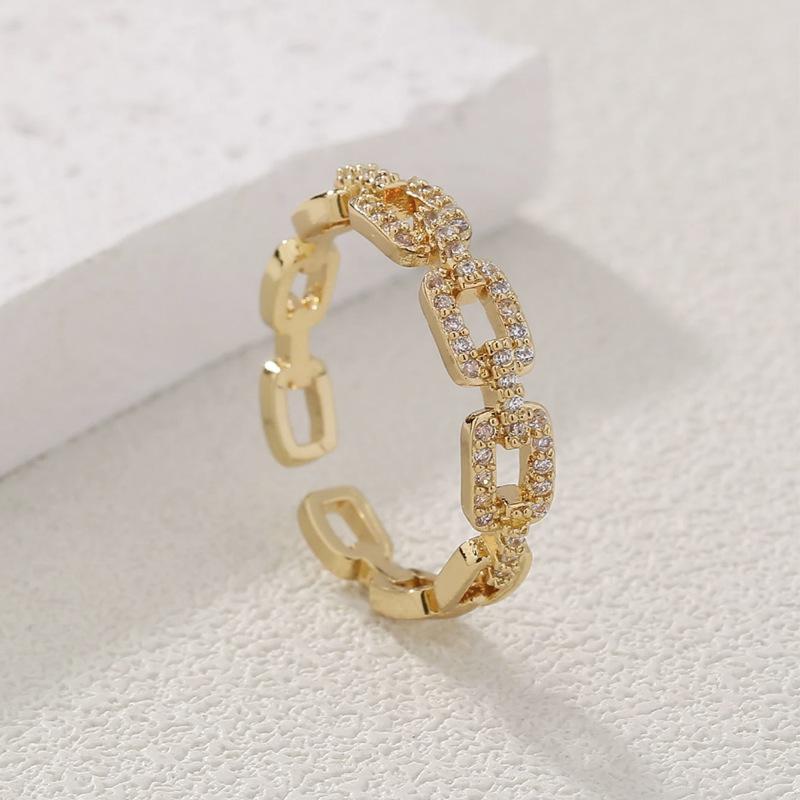 

New Korean letter buckle ring with personalized temperament opening adjustable білий