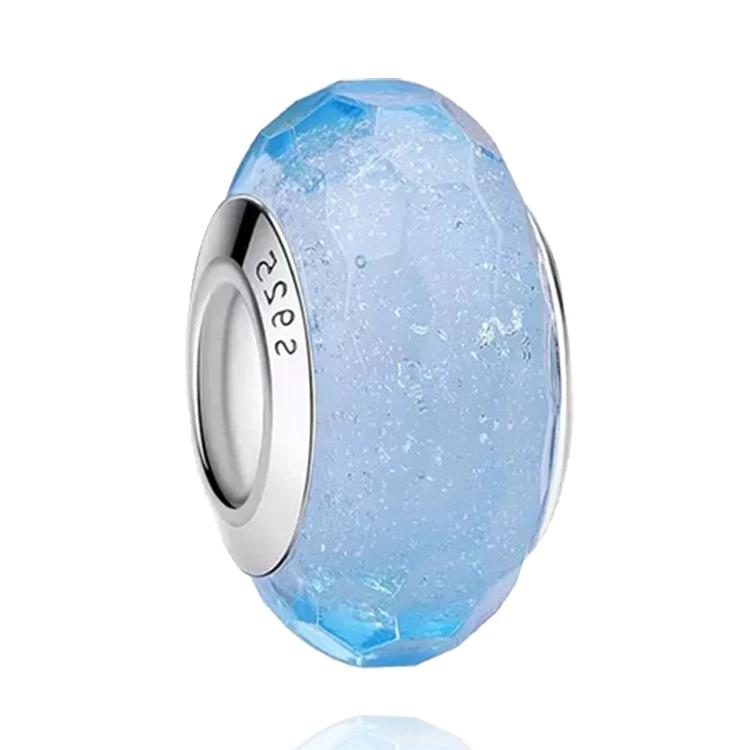 New Original Copper Murano Glass Flower And Leaf Cosmic Rainbow Charm Beads For Bracelet Diy Women Jewelry Gift