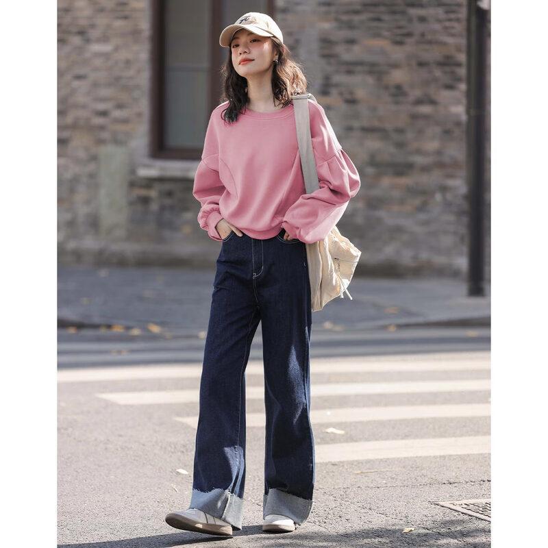 Demana Rose Pink Drop Shoulder Puff Sleeve Sweatshirt