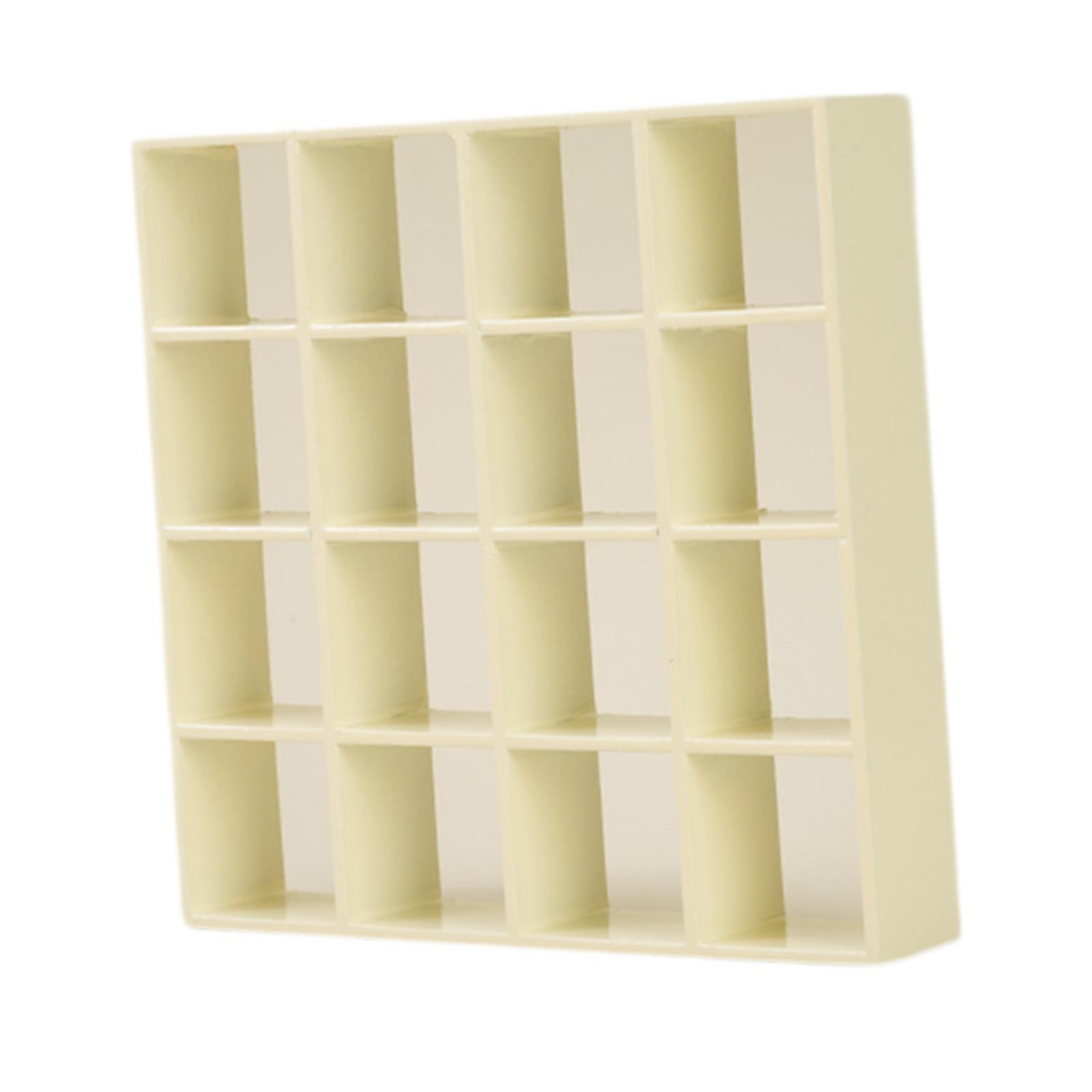 1:12 Dollhouse Display Shelf Rack Wooden Dollhouse Furniture Model Birthday Gift 16 Grid Miniature Furniture Toy for Diorama белый
