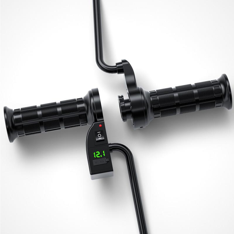 

12v Motorcycle Electric Heated Hand Grips Handle Covers With Switch Digital Display Adjustable Temperature чорний