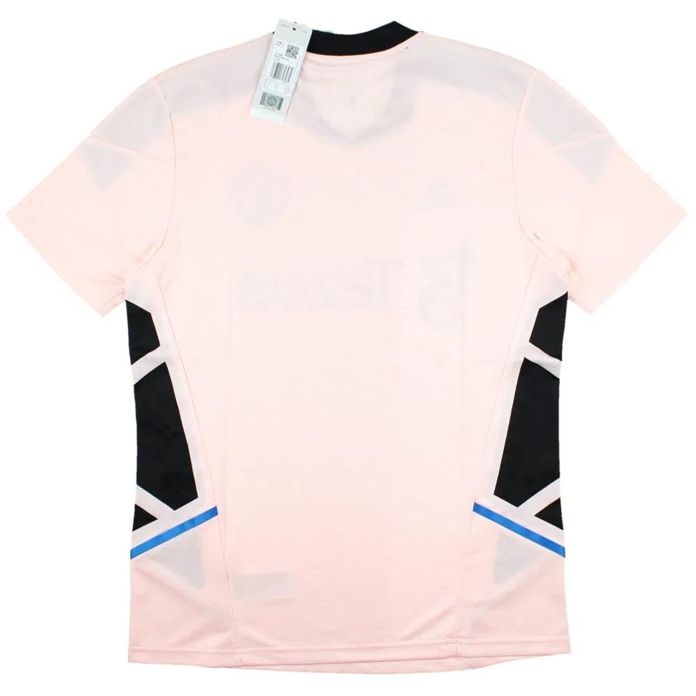 Adidas Manchester United Player Edition Logo Print Training Sports Short Sleeve Football Shirt Unisex Tops Ice-Pink HT4285