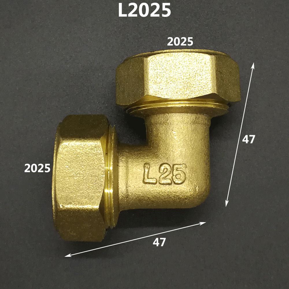 Brass Compression Elbow Pex 1216/1418/1620/2026/2632 Pipe Fitting Aluminum Plastic Pipe Fittings for Floor Heating