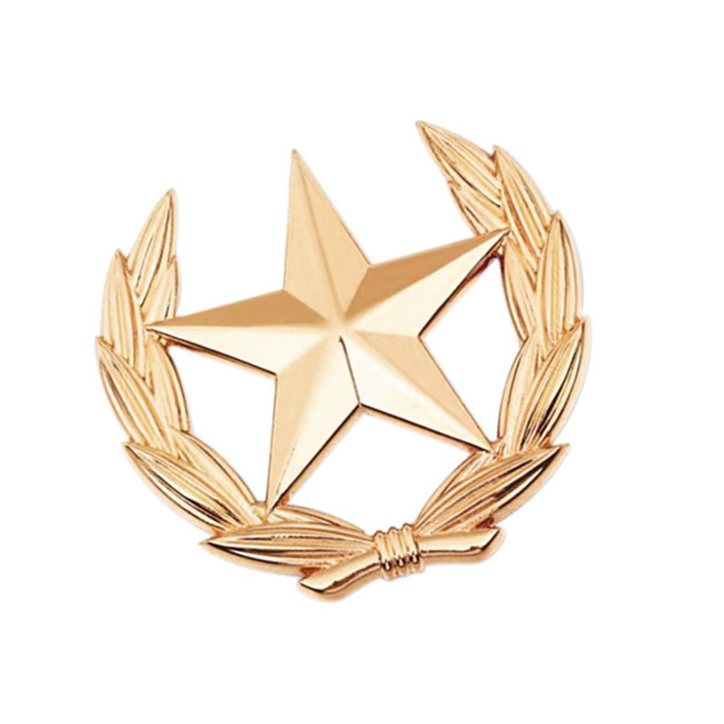 Stylish Wheat And Star Emblem Brooch Alloy Vintage Pin Wheat Star Brooch Pin For Clothing Accessories Lapel Decor