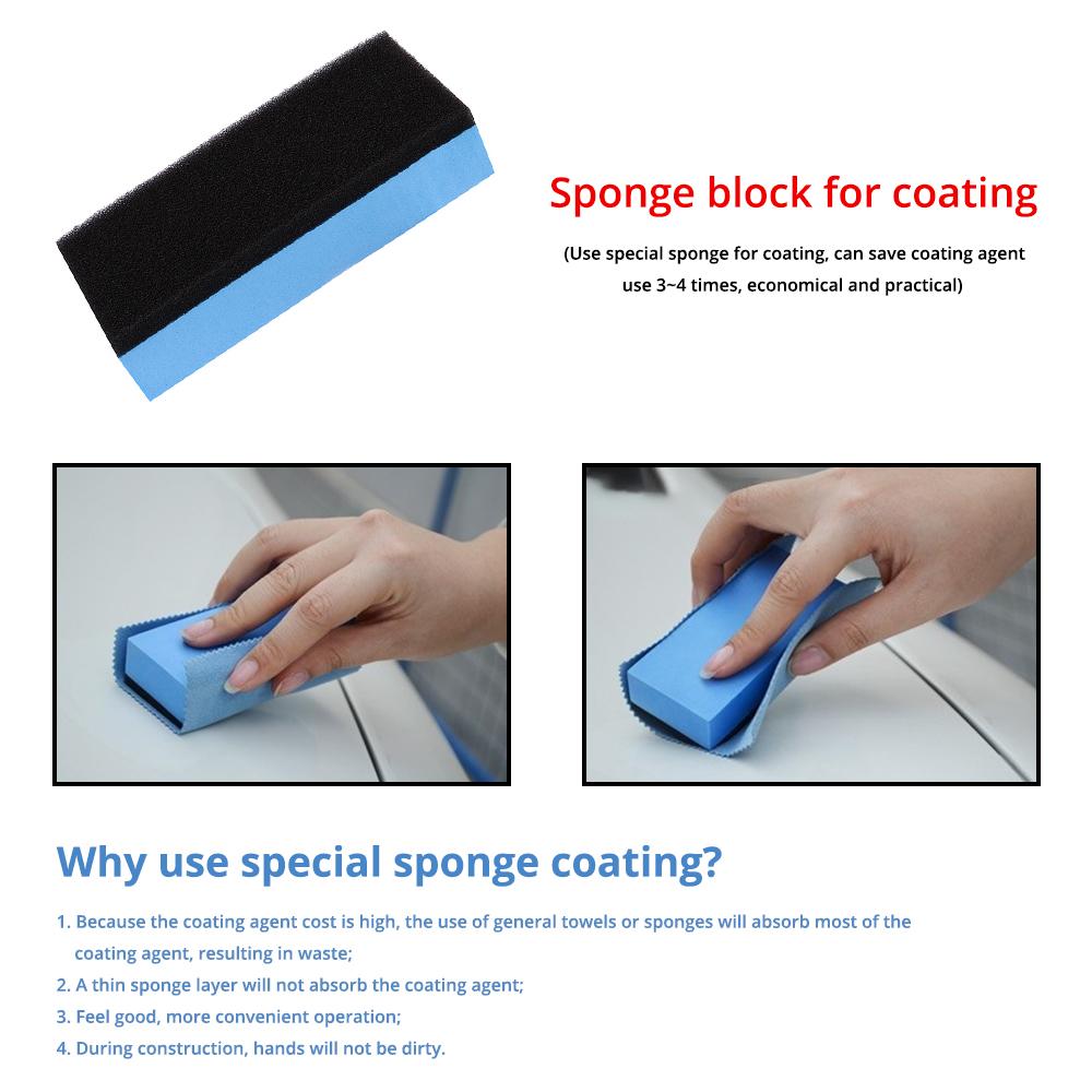 5Pcs Car Ceramic Coating Sponge Automobiles Glass Nano Wax Coat Applicator Pads Sponges For Auto Waxing Polishing