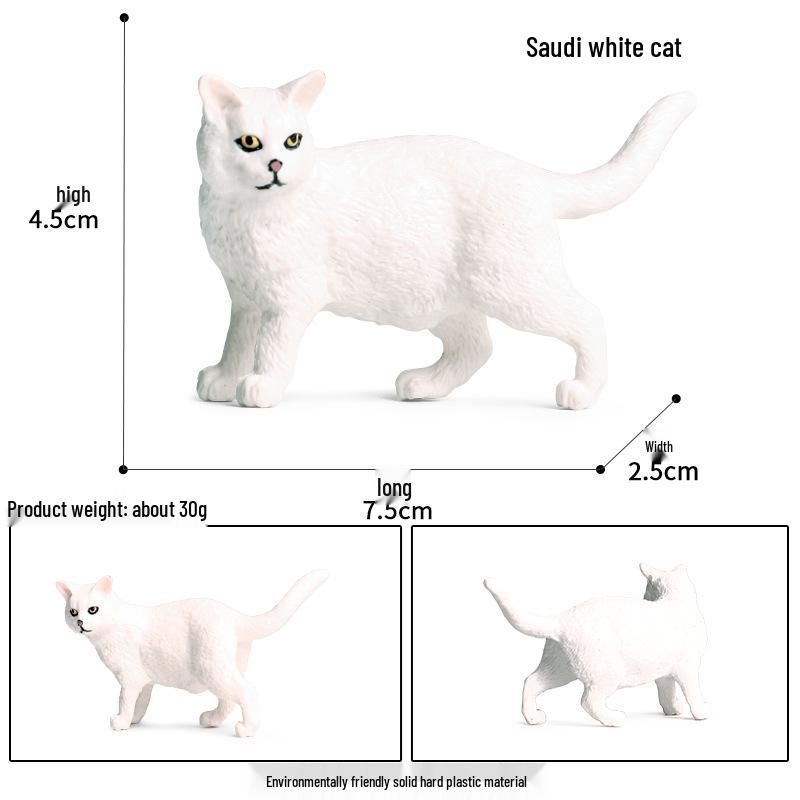 Persian Cat Model Toy - Solid Plastic Pet Ornament