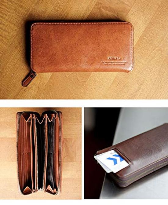 ZONALe COMODO 31033 Round Zipper Long Wallet (Navy)