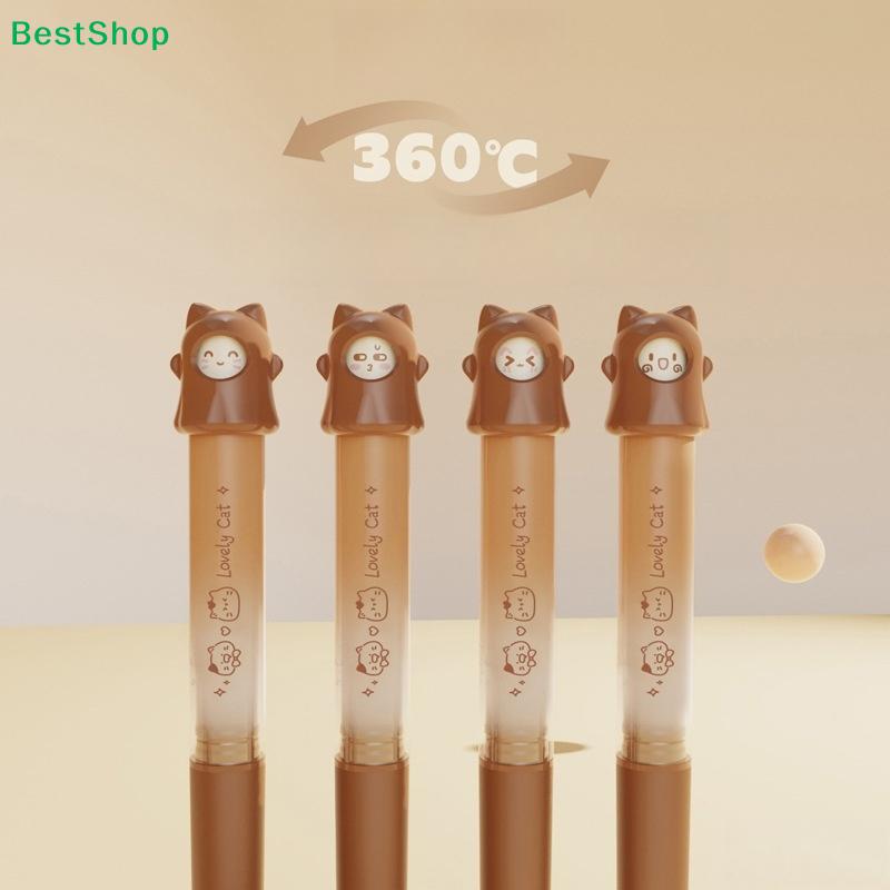 Kawaii Bear Cap Gel Pen – 1Pcs Cute Cartoon Bear Retractable 0.5mm Black Ink Pens for Students