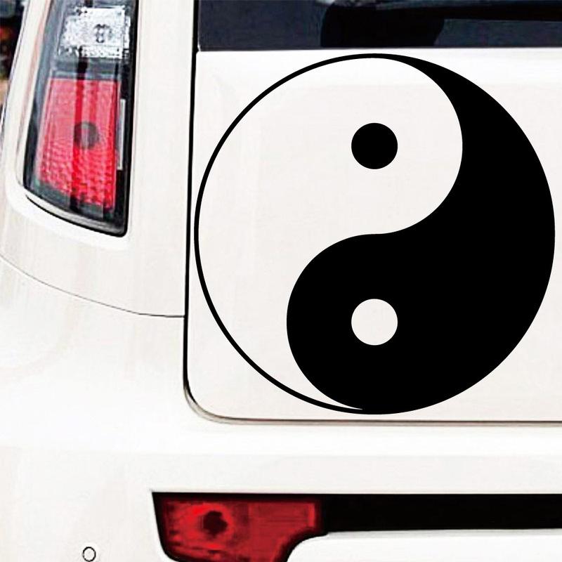 Fashion Yin And Yang Animals Car Sticker Styling Engine Hood Motorcycle Decal Decor Mural Vinyl Covers Autosticker Car-Styling