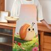 1pc 2D Cute Snail Apron Linen Kitchen Baking Cooking Garden Party Funny Animal Design Adjustable Neck Strap Home Use