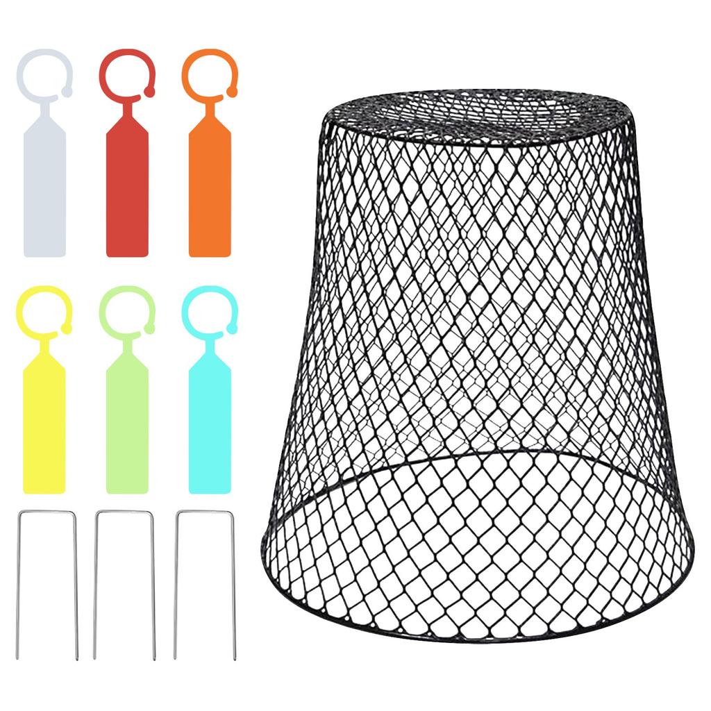 Set di Rete da Giardino Protezione Piante con Rete Resistente, Marcatori Multipli per Piante e Pali Metallici per Uso Esterno