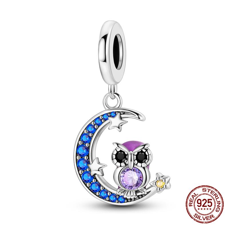 Fit Charms Fororiginal Bracelets And 3Mm Bracelets Cat Pendant Under The Mooncopper Jewelry Making For Women Gift