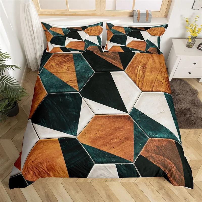 

Мраморный комплект пододеяльника Микрофибра Геометрический Шестиугольник Покрывало Сотовый комплект постельного белья Односпальный Кинг Квин Для детей Подростков Взрослых EU Single(135x200cm)