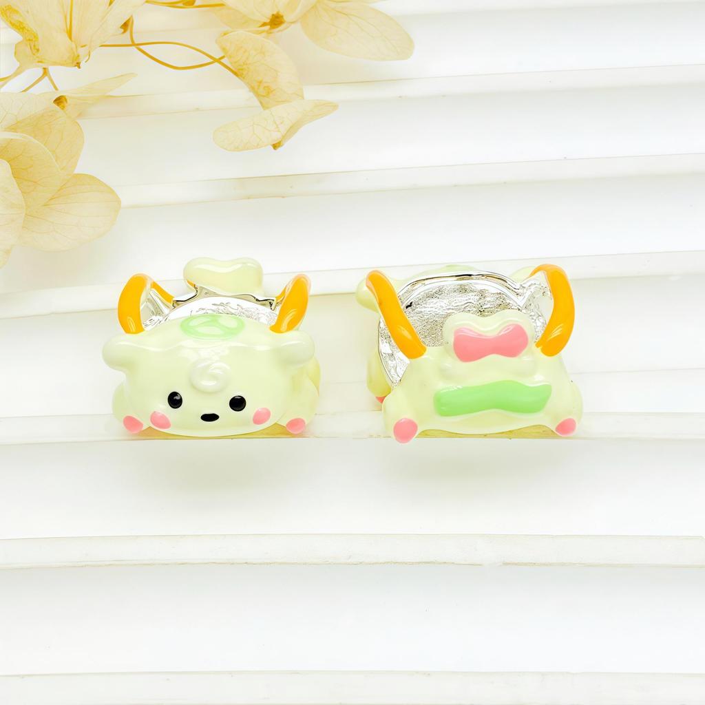 Dopamine Drip Hand-Painted Alloy Beads: Cute 3D Cartoon Accessories for DIY Bracelets