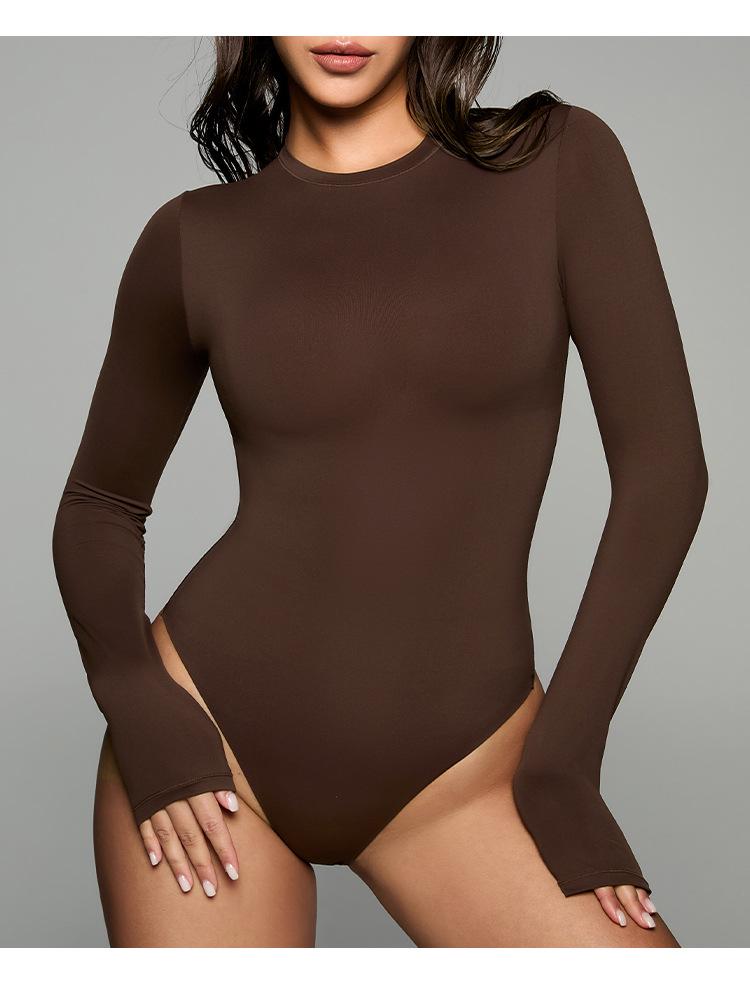 Hot-Selling European & American Style Slim-Fit Long Sleeve Bodysuit: Comfortable, Breathable, Seamless T-Shirt for Spring/Summer