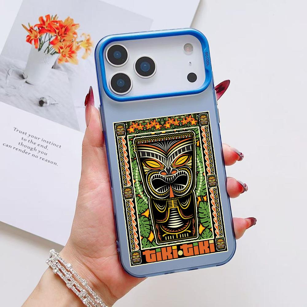 

Horro Tribal Tiki Phone Case For iPhone 17 16 15 14 13 12 11 Pro Max Air Matte Laser Aurora Shockproof Funda iPhone 16
