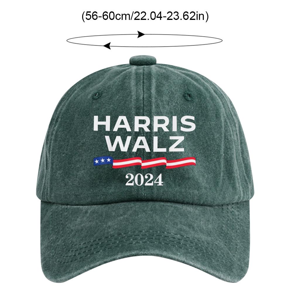 Kamala Harris Tim Walz Waltz Unisex Baseball Cap President Election Distressed Washed Hats Vintage All Seasons Travel Sun Cap