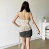 Chic 3D Rose Halter Crop Top - Women's Ruffled Irregular Summer Style