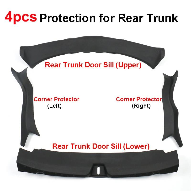 For Tesla Model 3 Highland 2024 2025 Front Door Sill Anti-kick Protector Threshold Strips TPE Rear Trunk Door Guard Pad Cover