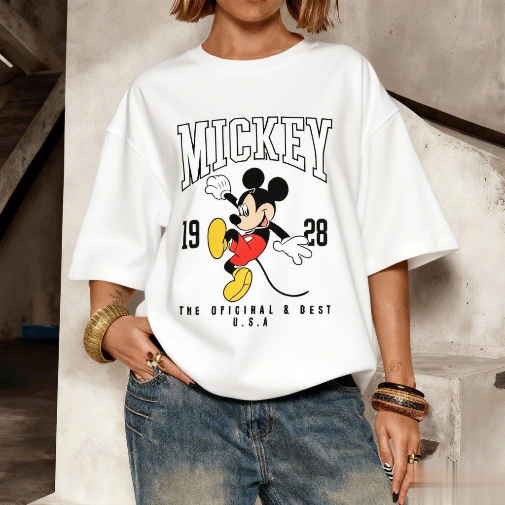 Disney Mickey 1928 Graphic Tshirt Women Men Short Sleeve Tee Oversized Vintage Loose Casual Streetwear Summer Tredny Y2k Tops