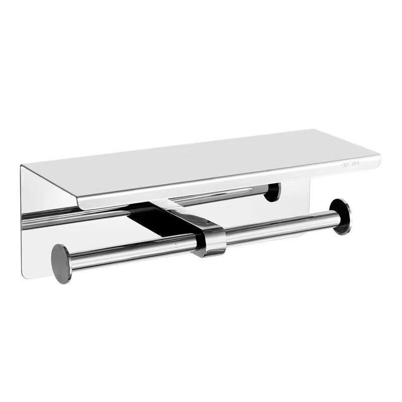 304 Stainless Steel Toilet Paper Holder with Phone Shelf