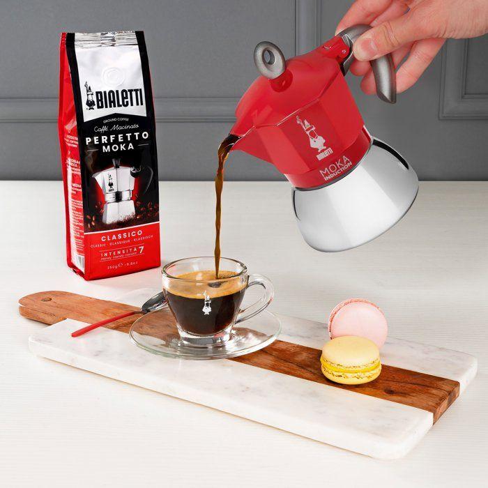 Italian Coffee Maker - BIALETTI - MOKA Induction - 4 Cups - 150 Ml - Red
