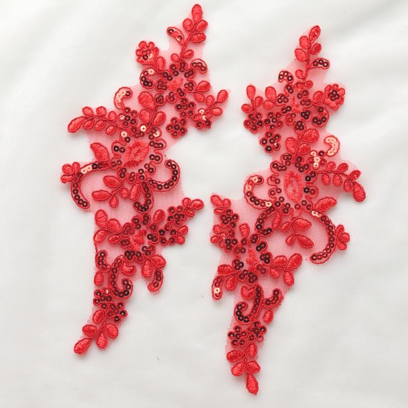 1 Paar zum Annähen & Aufbügeln Spitze Blumen Applikation Aufnäher Bestickter Stoffbesatz Aufkleber für Kleiderflicken DIY Bastelarbeiten