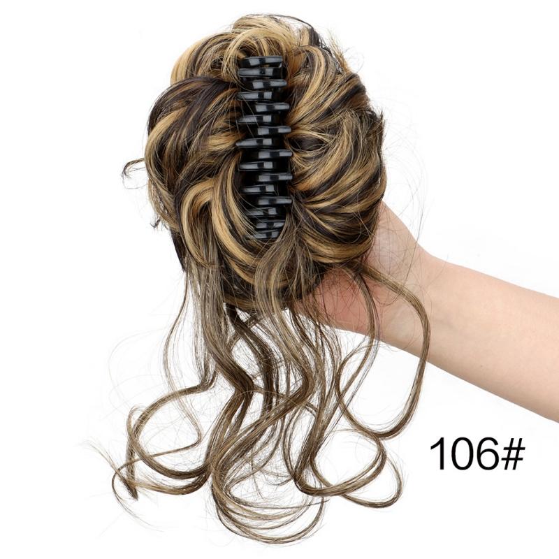 Synthetic Fluffy Short Ponytail Claw Clip Wig Ponytail Extensions Curly Ponytail Ladies Hair Clip for Women