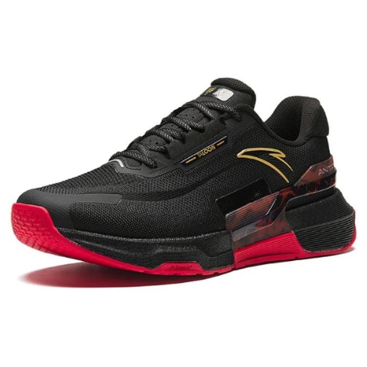 New Anta Cushioning Wear Resistant Low Top Training Shoes Men's Black Gold 112417788-6