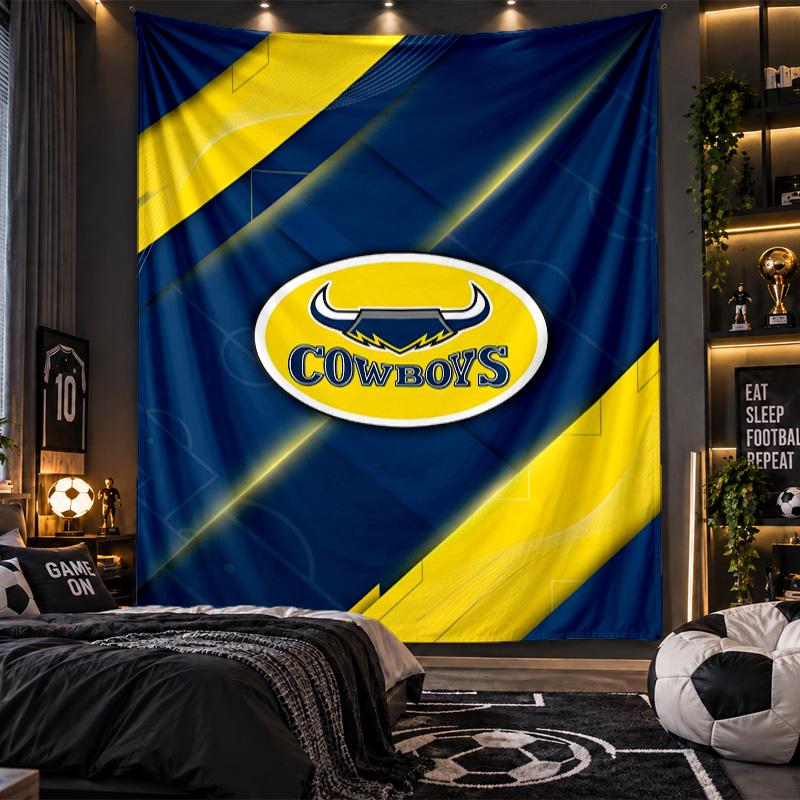Wall Hanging Tapestry North Queensland Cowboys Print Cloth for Living Room Bedroom Home Decor