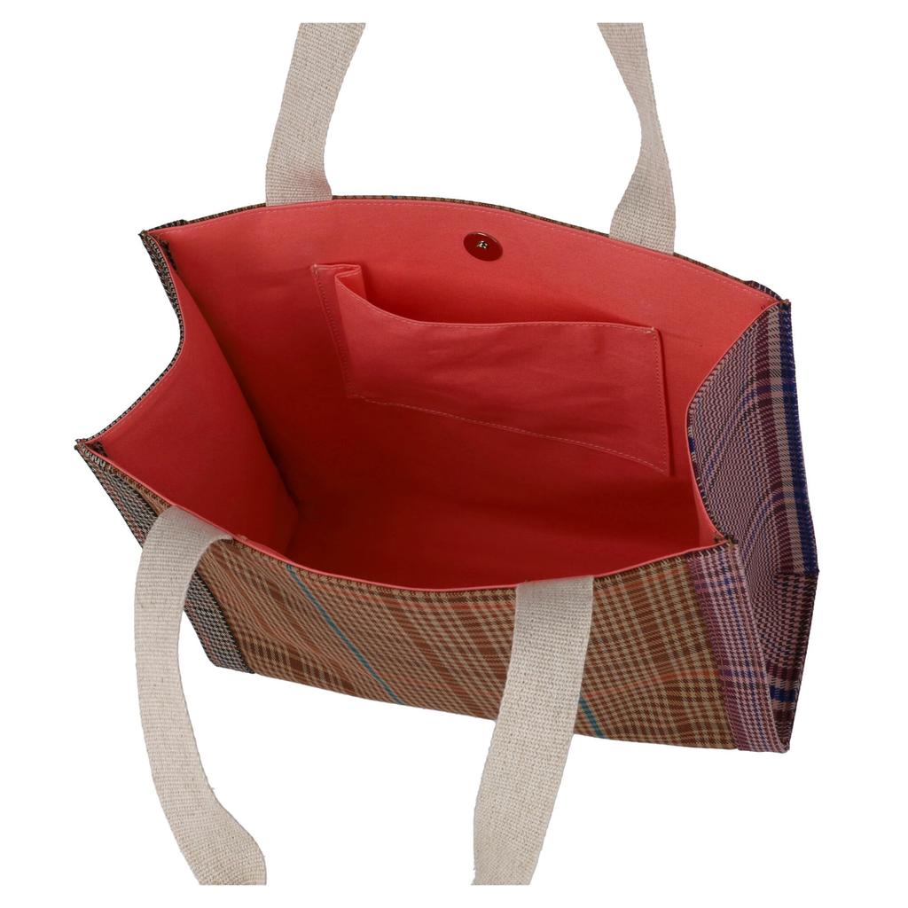 Tsumori Chisato Frame Check Kiraneko Tote Bag in Pink