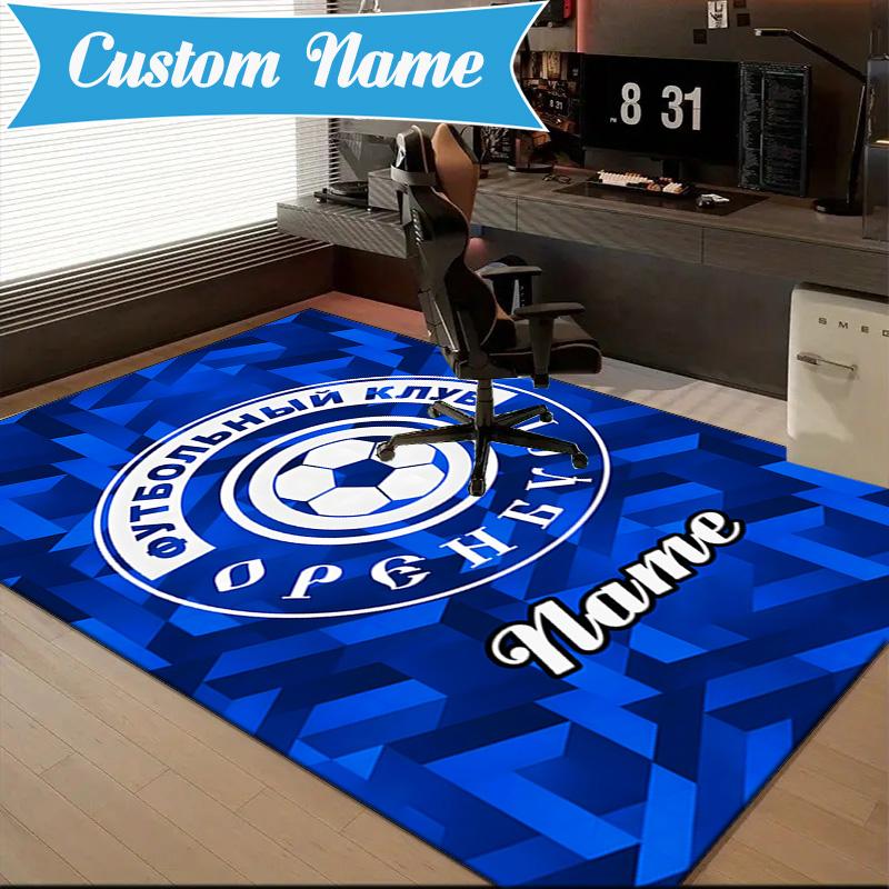 Custom Name FC Orenburg Emblem Rug Game Carpet, Floor Mat for Bedroom Living Room Entryway Rug, Home Decor Idea Gift for Christmas Birthday